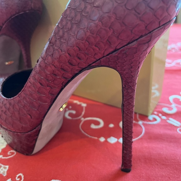 Barbour python leather blood red Sergio Rossi - Picture 9 of 14